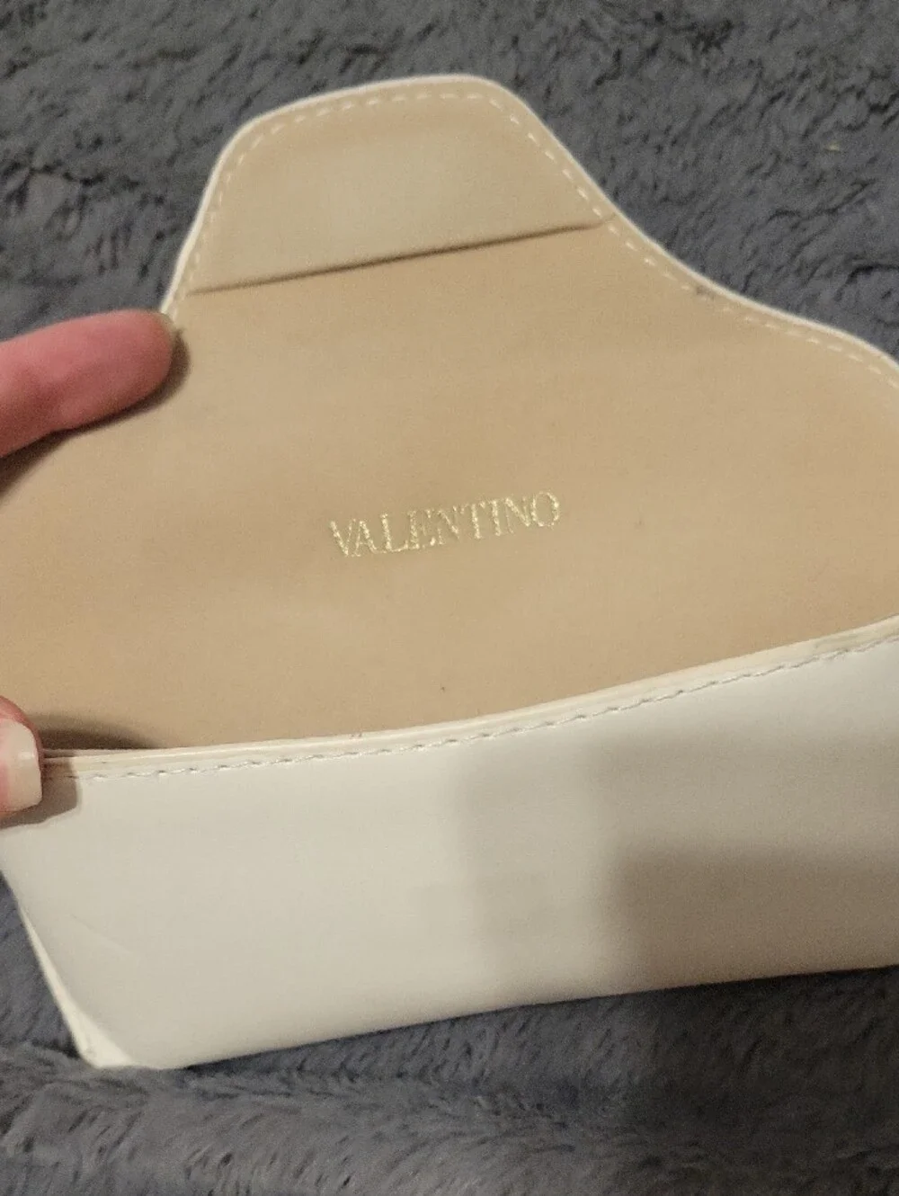 Valentino Cream Leather Sunglasses Case